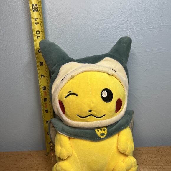 Pokemon Pikachu Snorlax Cape Poncho 10” Plush Stuffed Animal Creatures Inc TCG - Picture 2 of 9